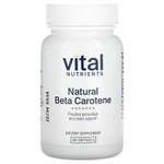 Vital Nutrients, Натуральный бета-каротин, 90 мягких таблеток (7500 мкг RAE в одной капсуле)
