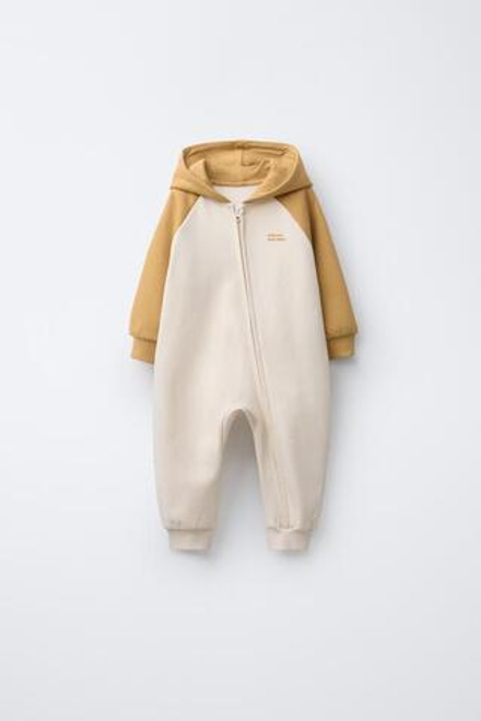 ZARA КОМБИНЕЗОН С КОНТРАСТНЫМИ ЦВЕТНЫМИ БЛОКАМИ, ОХРА