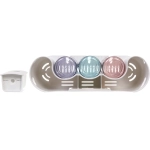 Подставка для умывальных принадлежностей «Универсальная» 3 стакана + дозатор для зубной пасты 6292-2