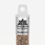 Японский бисер TOHO Round 15/0 (№989FM), с внутренним покрытием золотом 24К, матовый