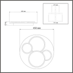7734/60L MITRA LED SN Светильник металл/акрил/стекло/белый/под дерево LED 60Вт 3000-6000К D450 IP20 пульт ДУ PINE
