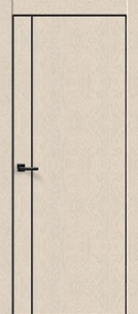 Межкомнатная дверь Velldoris Techno Black MV 1 PG Soft-touch (молдинг черный) Ясень капучино