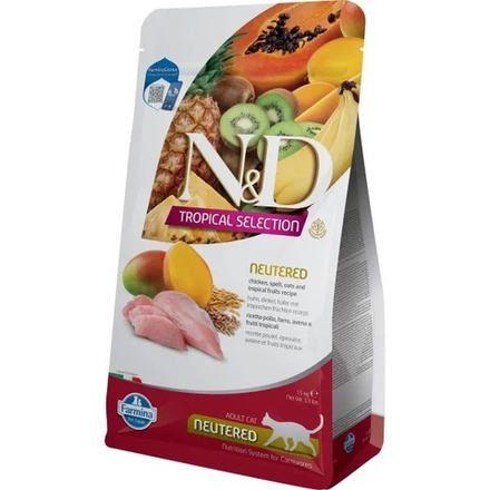 Сухой корм FARMINA N&D Tropical Selection для стерилизованных и кастрированных кошек с курицей - 1,5 кг
