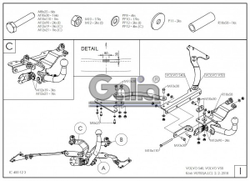 Фаркоп оцинкованный Galia V078C для Volvo S40 седан 2004-2012, Volvo V50 универсал 2004-2012(паспорт и сертификат в комплекте)(без электрики)