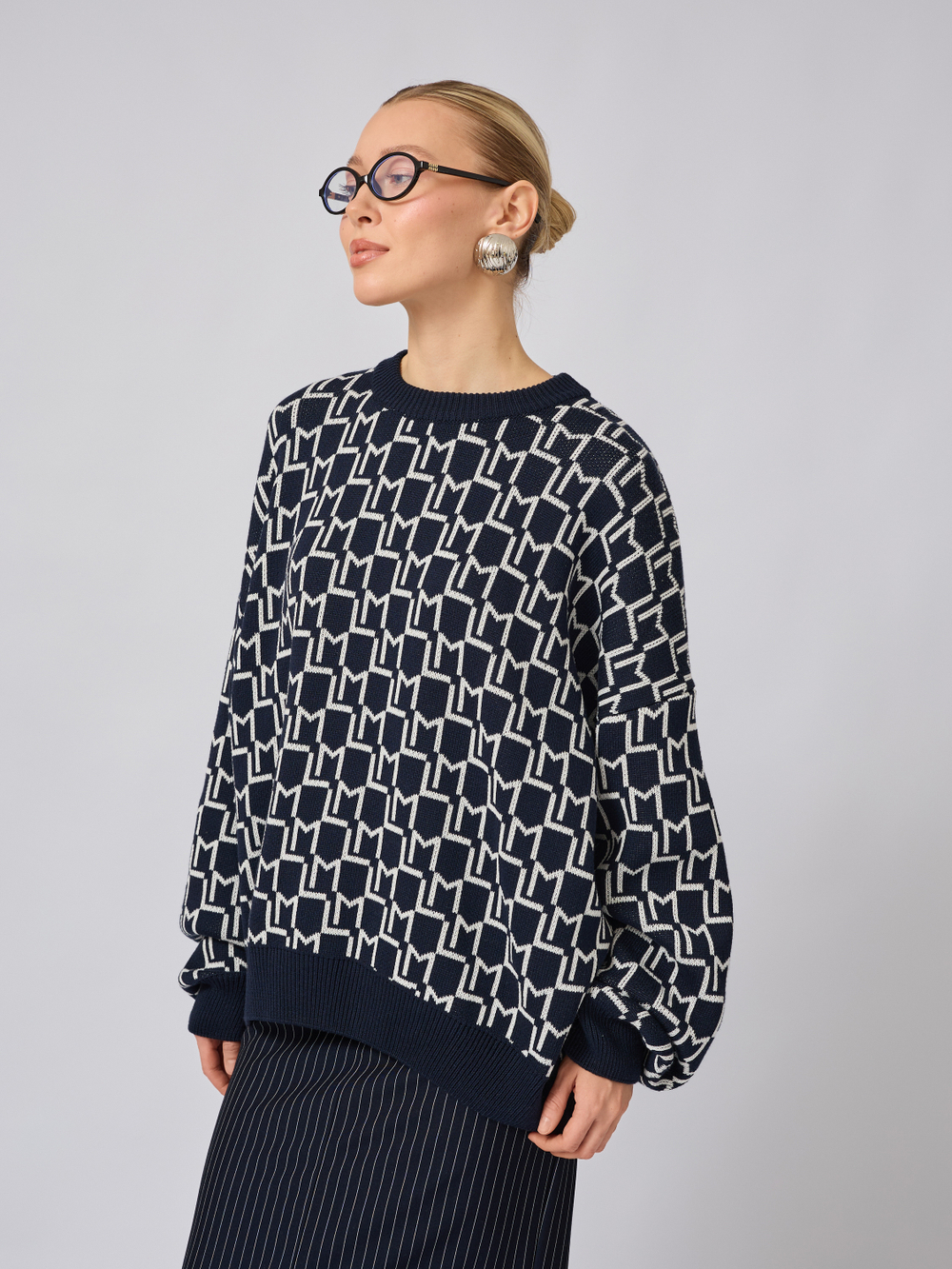 Джемпер оверсайз с логотипом "ML"