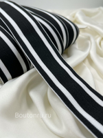 Тесьма эластичная (резинка) 4 см черно-белая