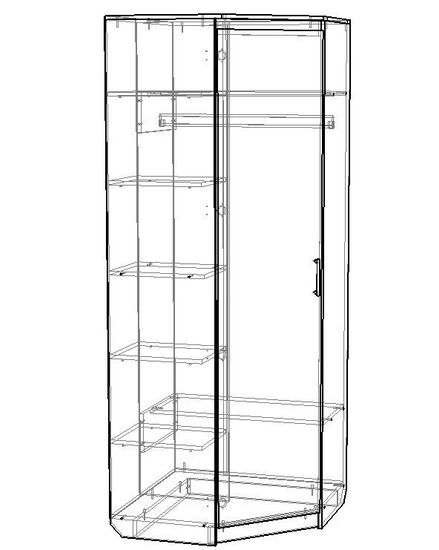 Шкаф угловой ВЕНА /903*2200*903/ левый венге / сосна астрид