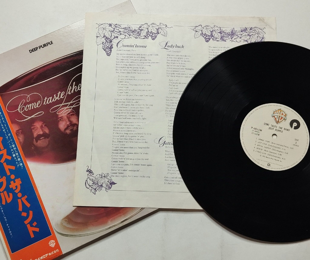 Винтажная виниловая пластинка LP Deep Purple Come Taste The Band (Japan 1979) (Obi) I Need Love