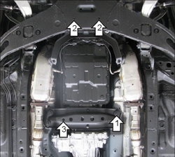 Защита КПП. 2 мм, Сталь. для Infiniti FX 35 2008-2012, Infiniti FX 30D 2012-2014, Infiniti FX 35 2012-2014, Infiniti FX 37 2012-2014, Infiniti FX 37 2010-2012, Infiniti QX 70 2014-2017 MOTODOR.78001