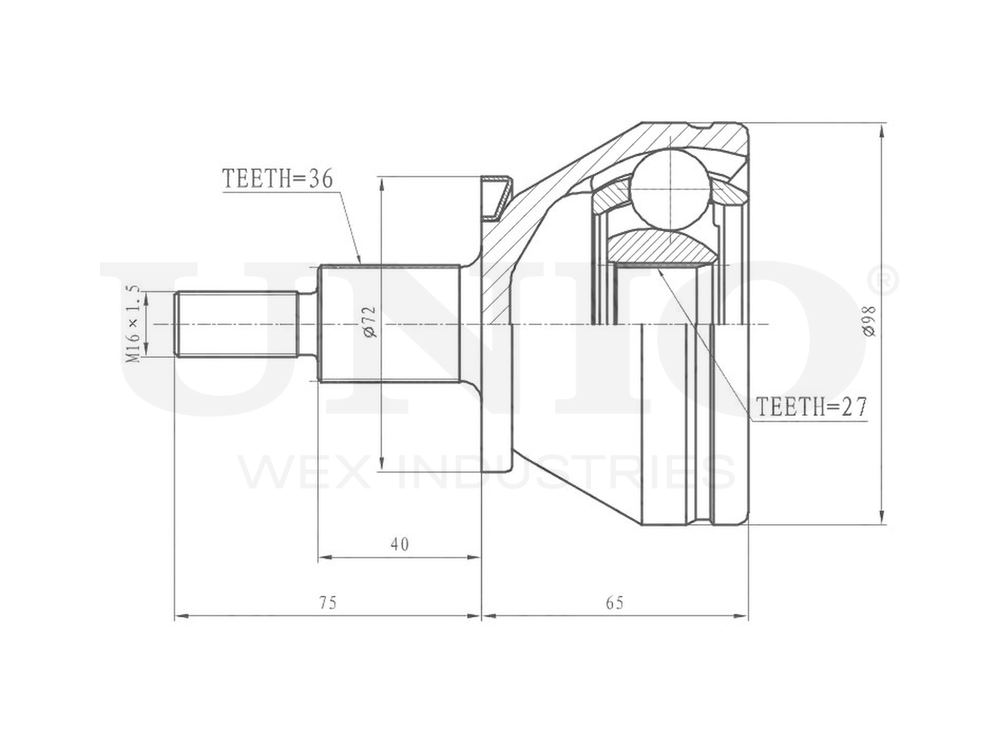 ШРУС внешний UNIO CVJ-20328