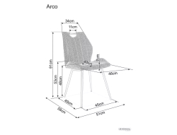 Стул SIGNAL ARCO Brego 34 бежевый/черный