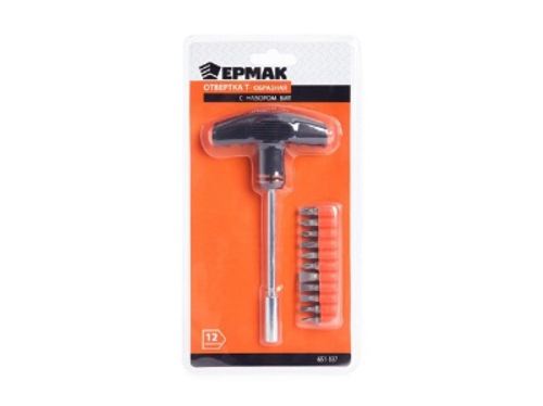 Отвертка Т-образная с набором бит 11 предметов ХХ