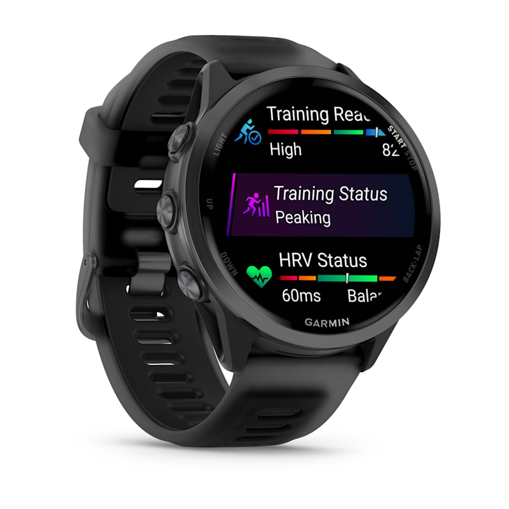Беговые часы Garmin Forerunner 570 - 47мм, шиферно-серый, алюминиевый безель, черный ремешок