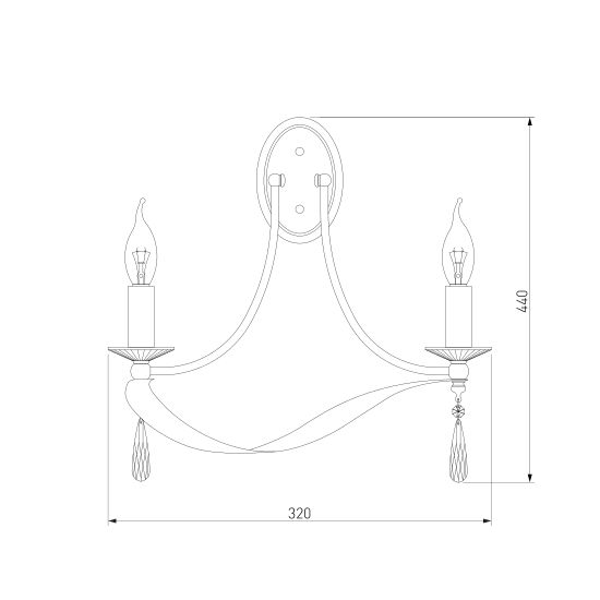 60064/2 / настенный светильник /   хром