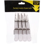 Зажимы парикмахерские 4шт «KLEVER», цвет белый/черный, 11,5см