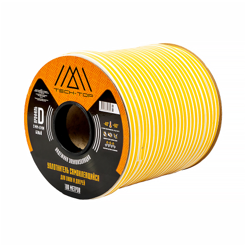 Уплотнитель D-профиль Tech-Top, 9 x 8 мм, бухта 100 м