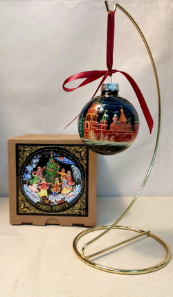 Шар новогодний с ручной росписью  Палех "Москва"