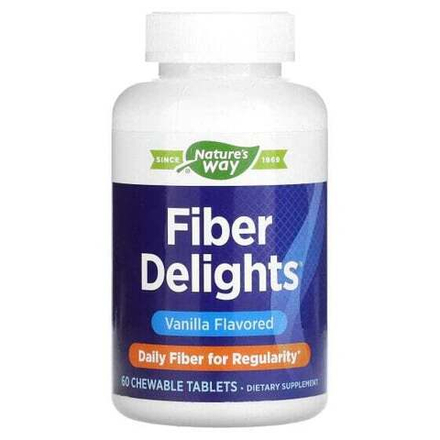 Для пищеварительной системы Nature's Way, Fiber Delights, ваниль, 60 жевательных таблеток