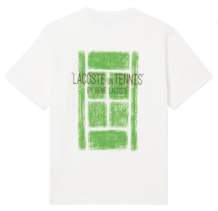 Теннисная футболка Lacoste Printed Cotton - flour