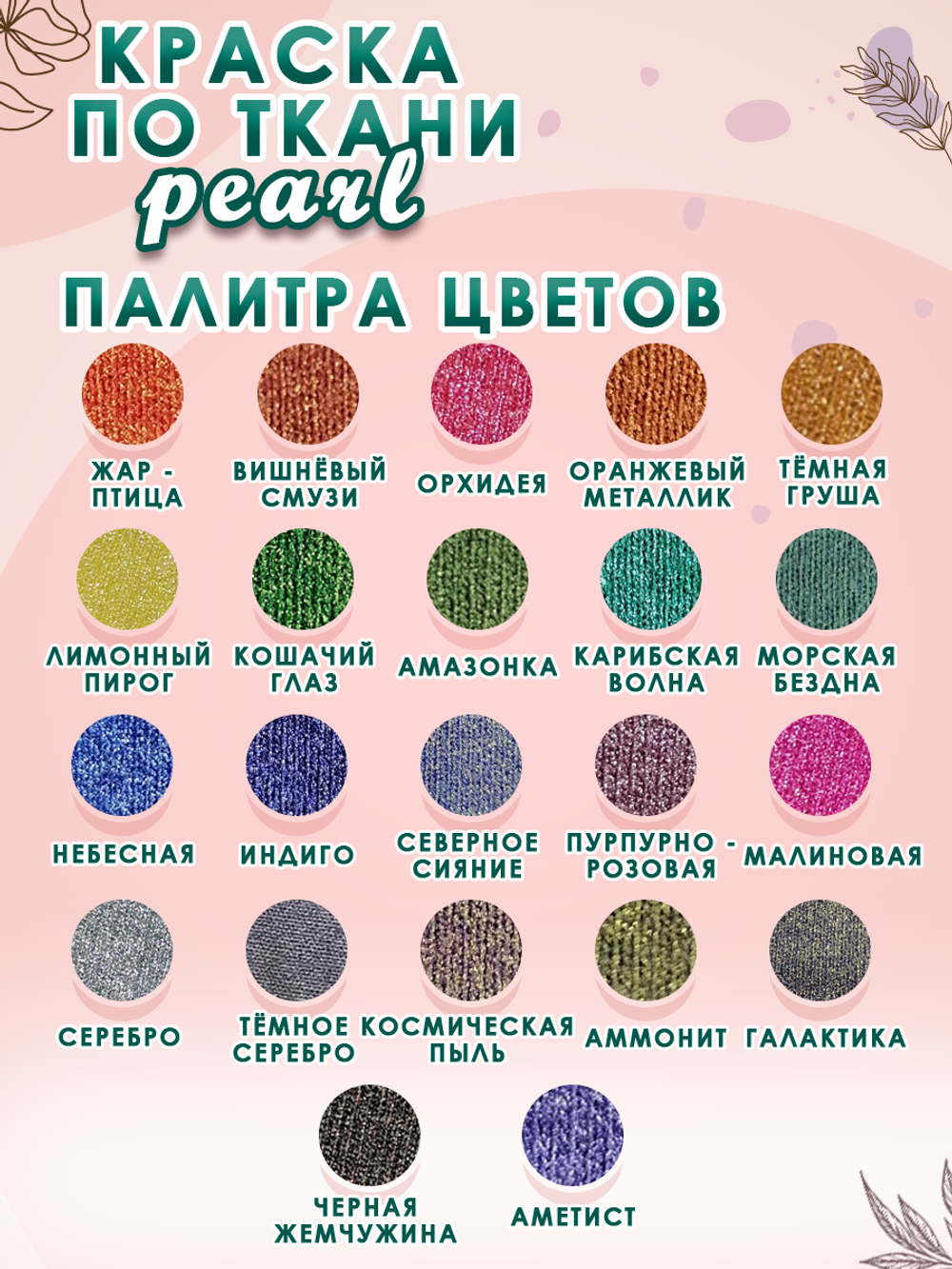 Краска по ткани и обуви, одежды акриловая перламутровая «Карибская волна»