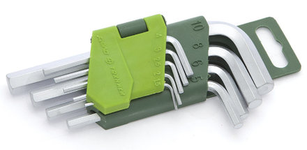 Набор ключей шестигран. 9шт. корт. (1.5, 2.5, 3, 4, 5, 6, 8, 10мм)