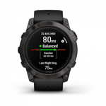 Смарт часы Garmin Epix Pro (Gen 2) Sapphire Edition 51 мм, титановый угольно-серый, DLC, черный силиконовый ремешок