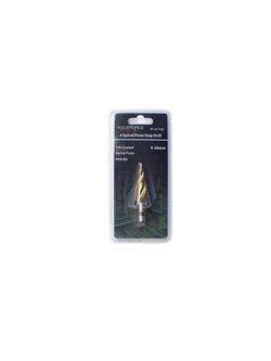 Сверло ступенчатое спиральное TIN HSS M2(4-20мм), в блистере RockForce##Rock FORCE RF-44744S
