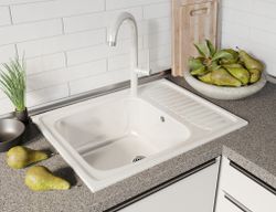 Мойка каменная S-11 глянец (Sim Gran), Белый крап