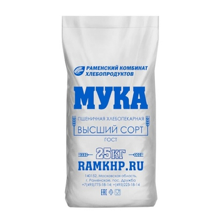 Мука Раменская Пшеничная Высший Сорт ГОСТ 25кг