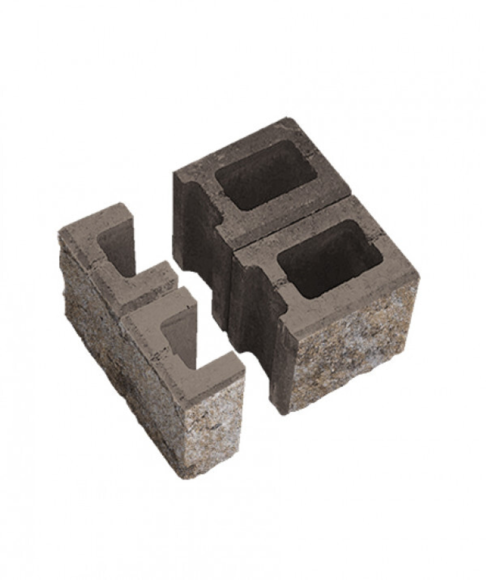 Блок для колонн СКЦ(т) 19/1Л100кол; СКЦ(т) 19/2Л100 кол, комплект пустотелый, 380х380х140 мм, Искусственный камень Степняк