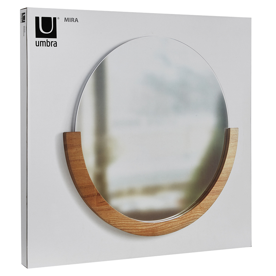 Настенное зеркало Mira натуральное дерево, Umbra