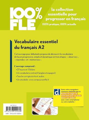 100% FLE - Vocabulaire essentiel du francais A2 - Livre + didierfle.app