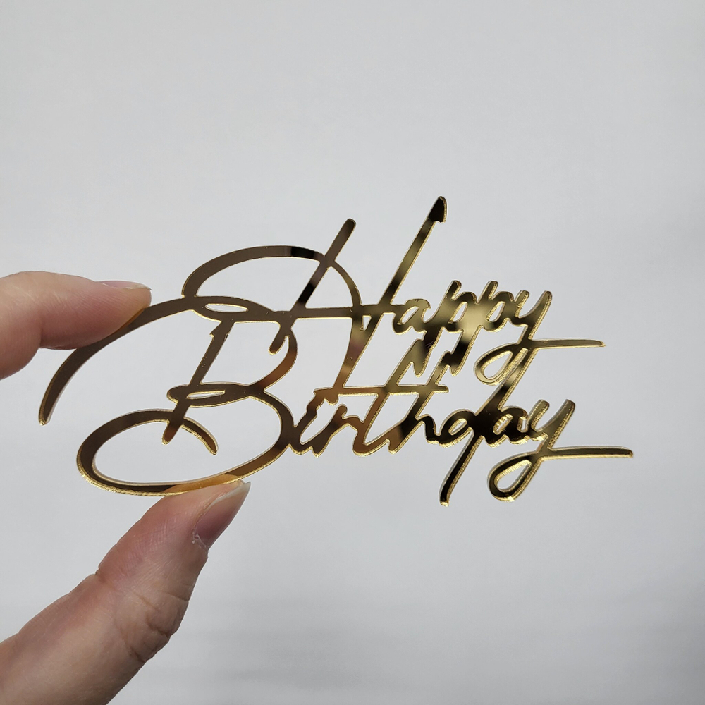 Топпер Happy Birthday №9 (Боковина, золото)