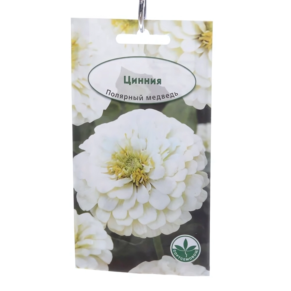 Семена Циния изящная Полярный медведь зел-бел. 80 см 0,4 гр