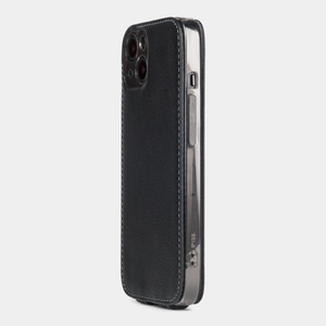 Чехол кожаный для iPhone 13 черного цвета