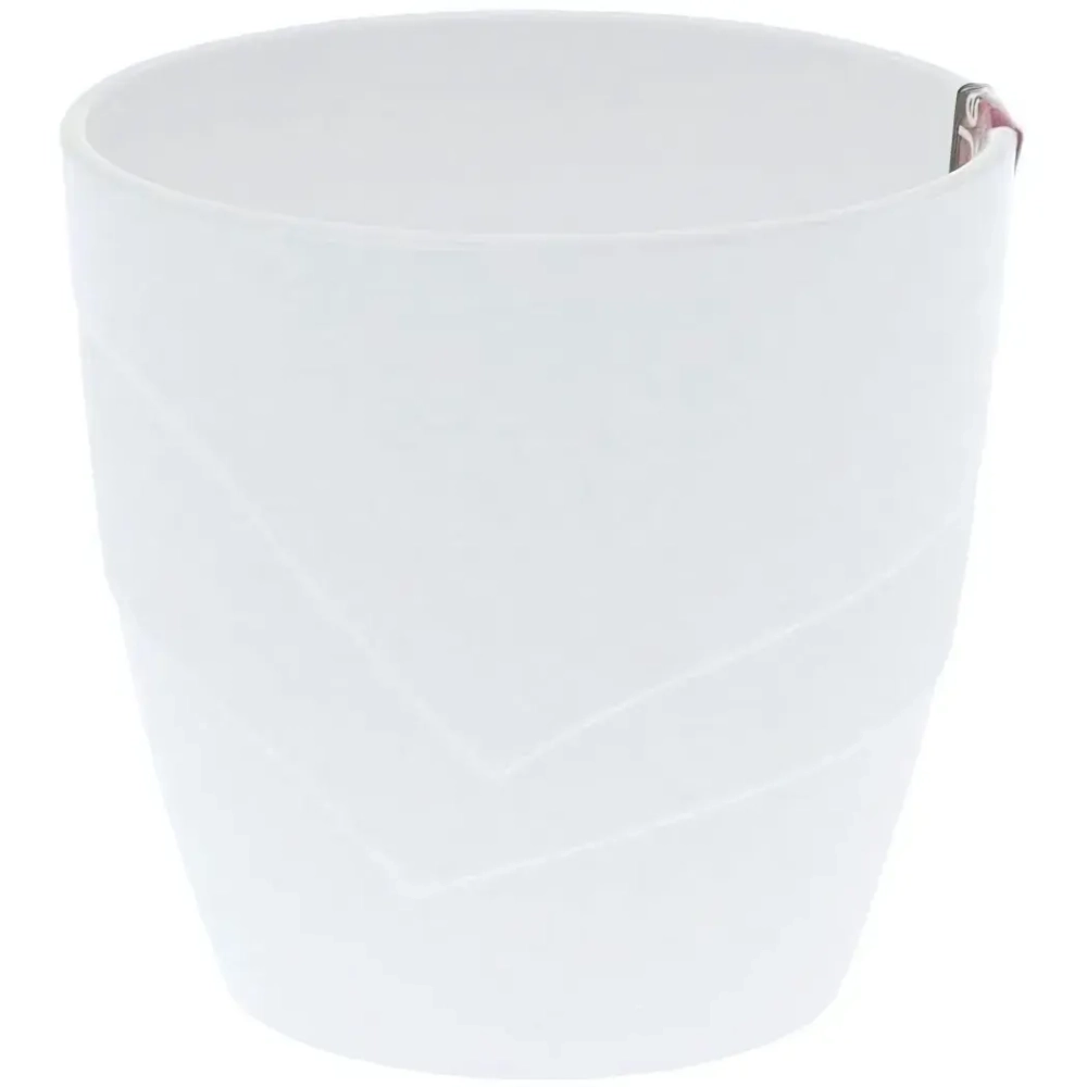 Кашпо для цветов пластиковое 1,2л d-13см»Грация» со вставкой прозрачный