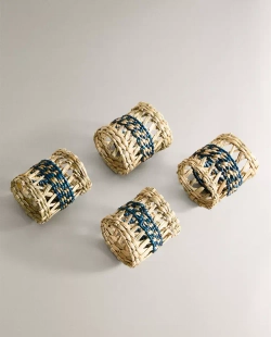 ZARA HOME КРУГЛЫЕ КОЛЬЦА ДЛЯ САЛФЕТОК (НАБОР ИЗ 4 ШТ.), СИНИЙ