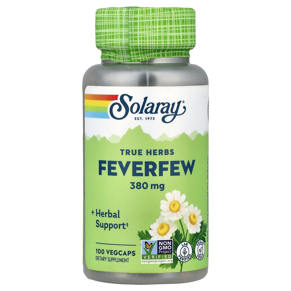 Solaray, True Herbs, пиретрум, 380 мг, 100 VEGCAPS