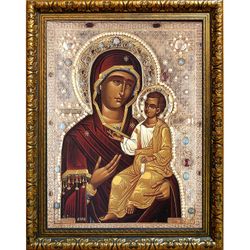 Монреальская Иверская икона Божьей Матери на холсте.