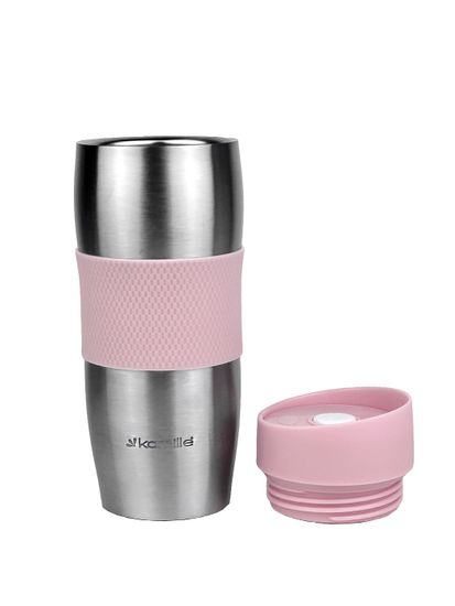 Термокружка 380 мл. из нержавеющей стали Kamille KM-2053R с TPR-вставкой