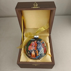 Шар новогодний с ручной росписью Палех "Снегурочка" в футляре