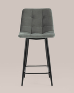 Стул полубарный Джанго велюр серый высота сиденья 60 см