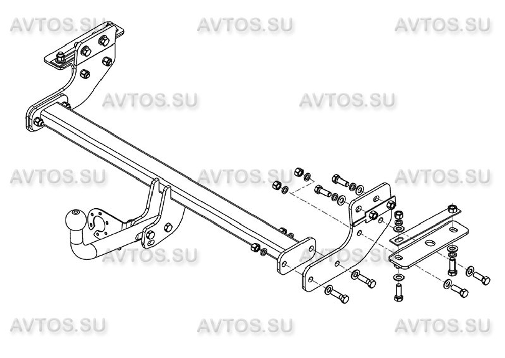 Фаркоп для Ford Mondeo седан 2014-2019 Тип шара: A. Нагрузки: 2000/75 кг, FD 33