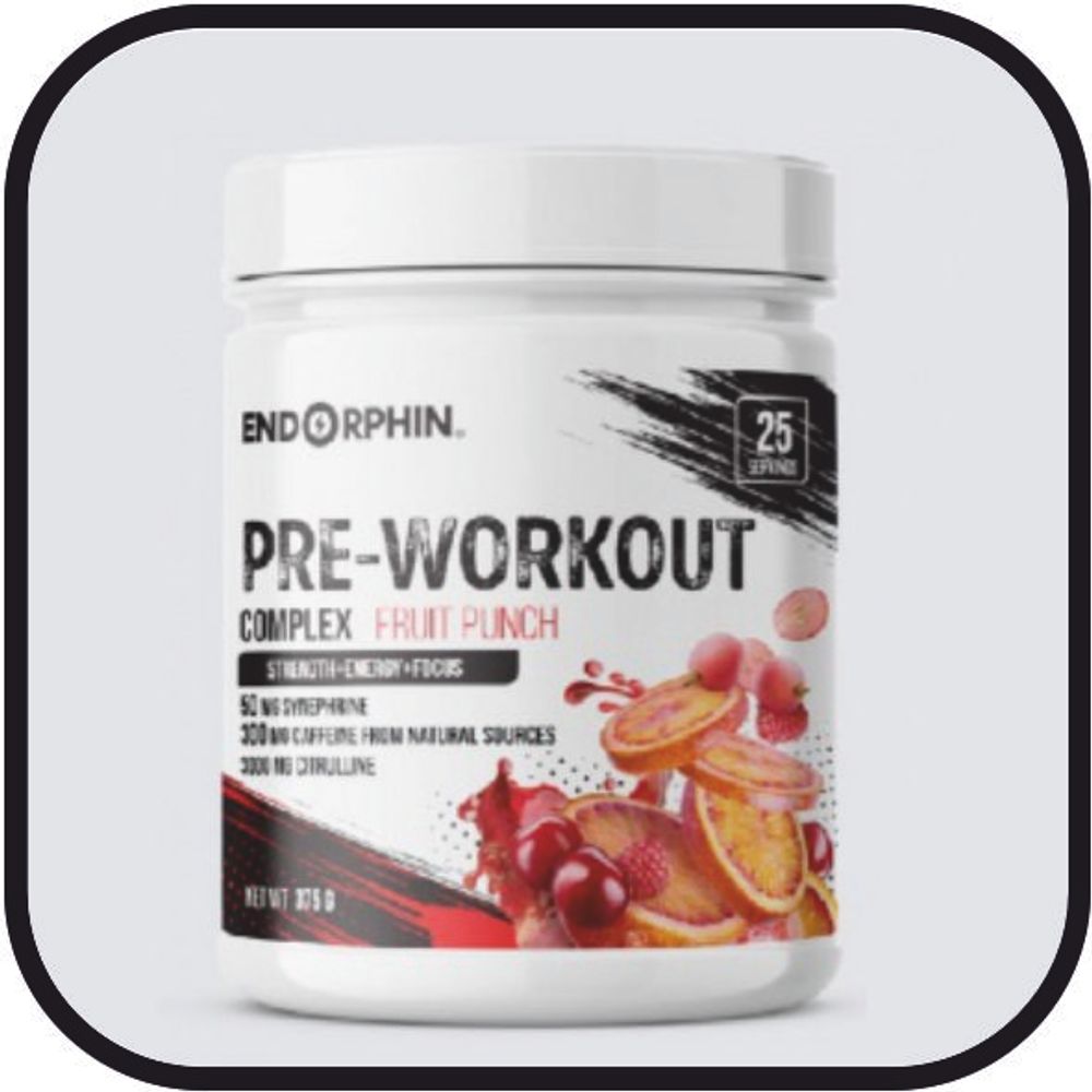 Предтрен ENDORPHIN Pre-Workout, 375 г фруктовый пунш,