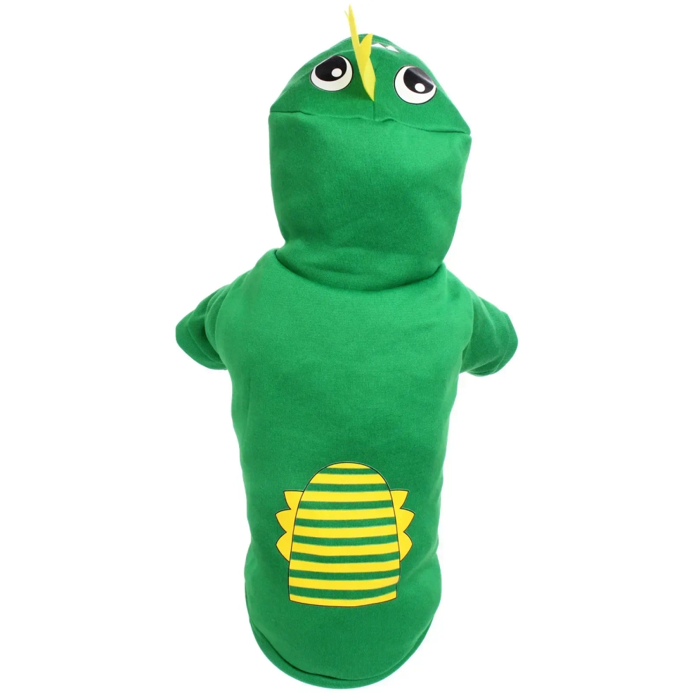 Кофта - толстовка с капюшоном для собак мелких пород «МОДНЫЙ БРО», динозаврик, размер 2XL (62*45*26см) Ultramarine