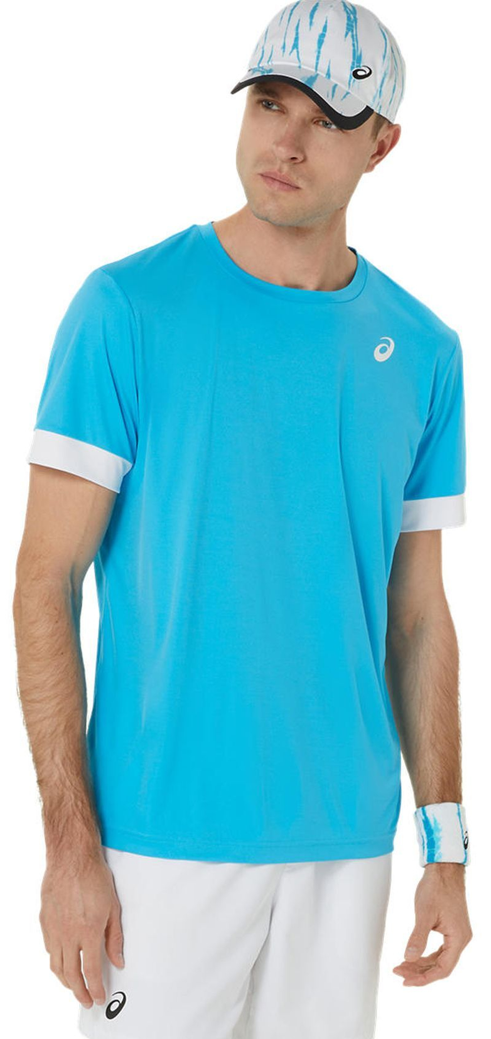 Мужская теннисная футболка Asics Court Short Sleeve - небесный