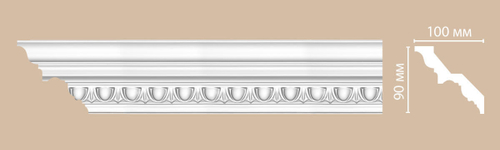 Плинтус потолочный с рисунком Decomaster DT-9808 90х100х2400мм