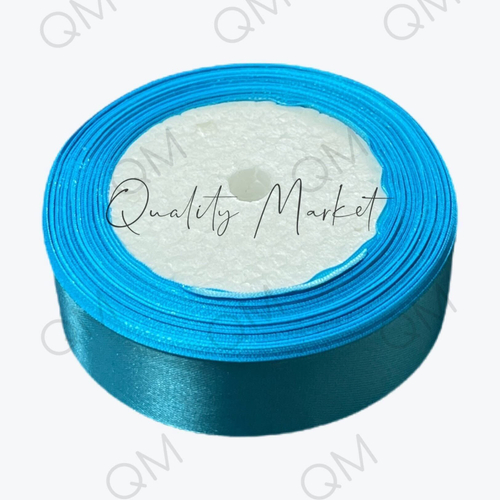 Лента атласная 2,5 см 25 ярдов (голубая) №020