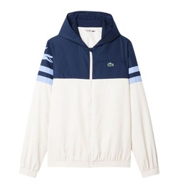 Куртка теннисная Lacoste Water-Repellent Hooded - white/purple/navy blue