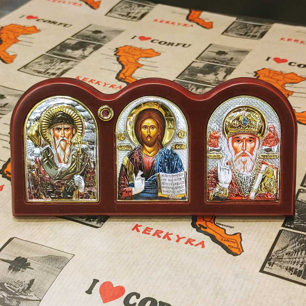 Триптих Святой Спиридон, Спаситель, Святой Николай
